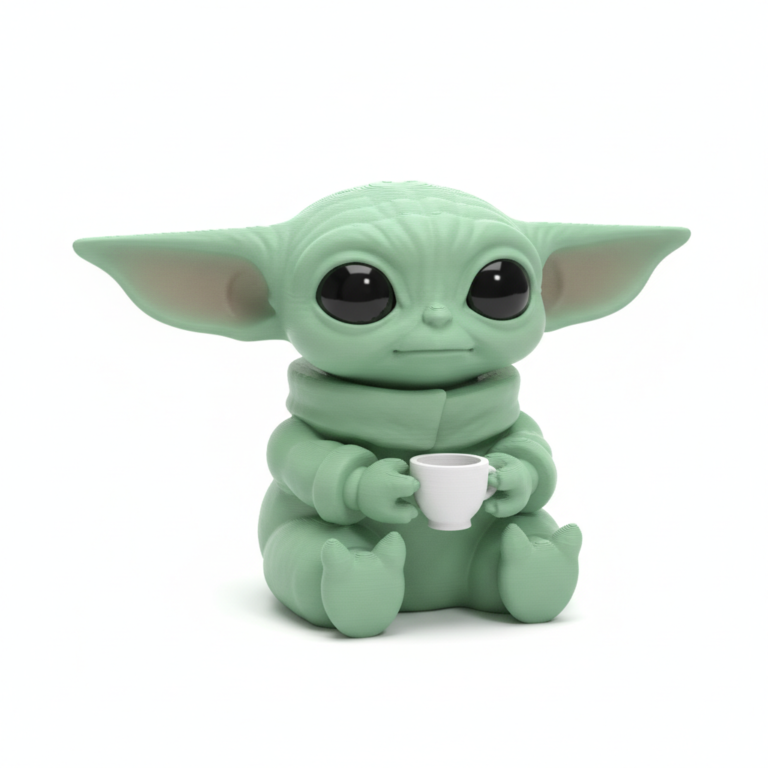 Grogu (Baby Yoda) Sipping Soup – Free STL Download