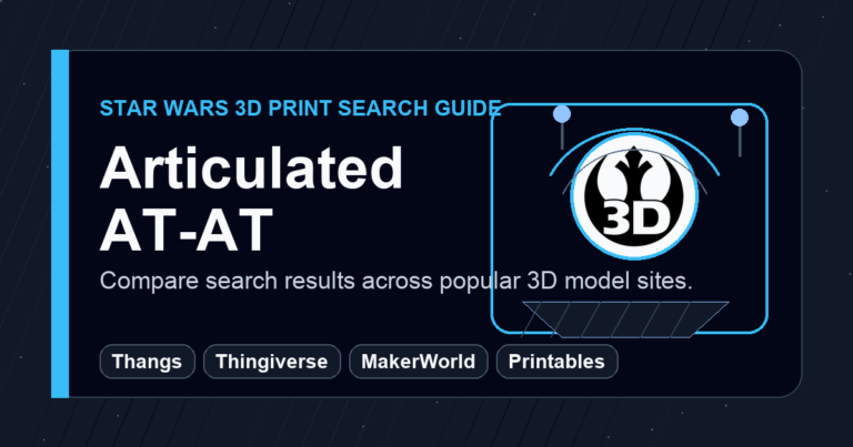 Articulated AT-AT 3D Prints: Search Thangs, Thingiverse, MakerWorld, and Printables