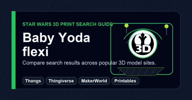 Baby Yoda flexi 3D Prints: Search Thangs, Thingiverse, MakerWorld, and Printables