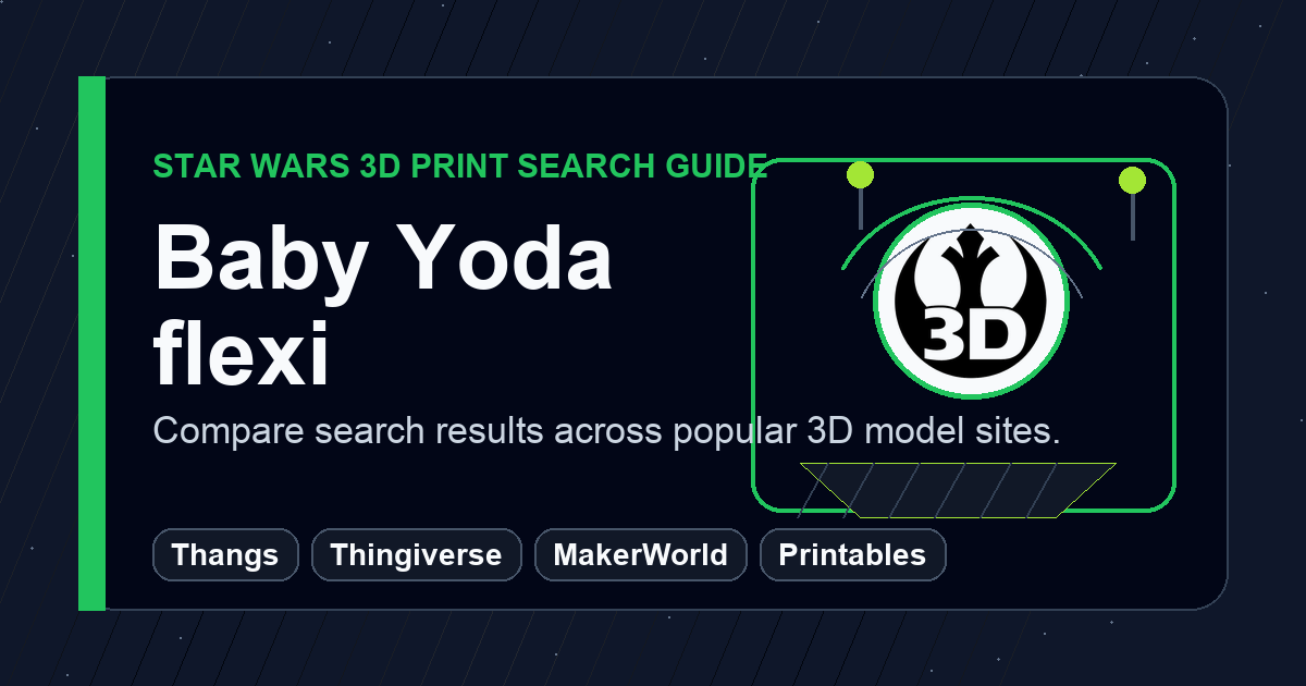 Baby Yoda flexi 3D print search guide