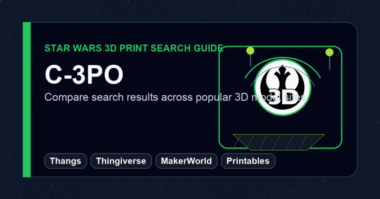 C-3PO 3D Prints: Search Thangs, Thingiverse, MakerWorld, and Printables