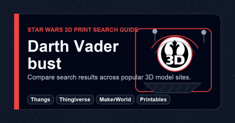 Darth Vader bust 3D Prints: Search Thangs, Thingiverse, MakerWorld, and Printables