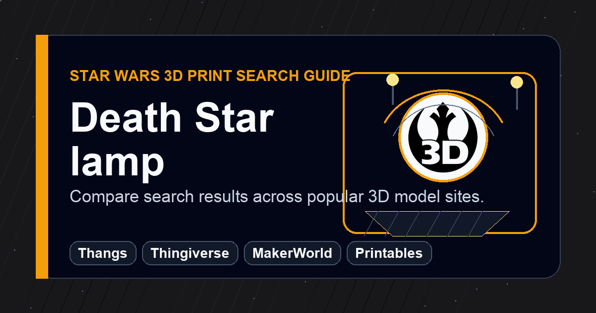 Death Star lamp 3D print search guide