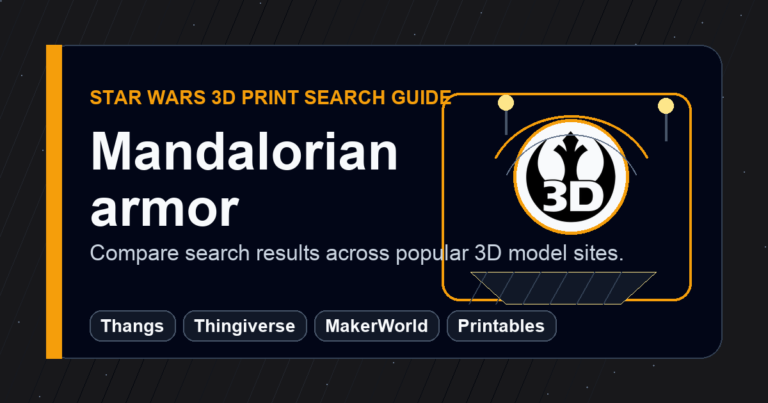 Mandalorian armor 3D Prints: Search Thangs, Thingiverse, MakerWorld, and Printables