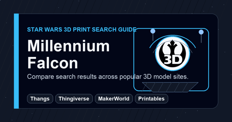 Millennium Falcon 3D Prints: Search Thangs, Thingiverse, MakerWorld, and Printables
