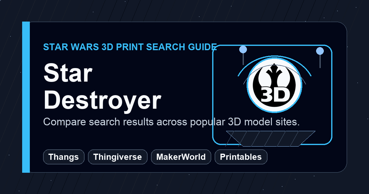 Star Destroyer 3D print search guide image