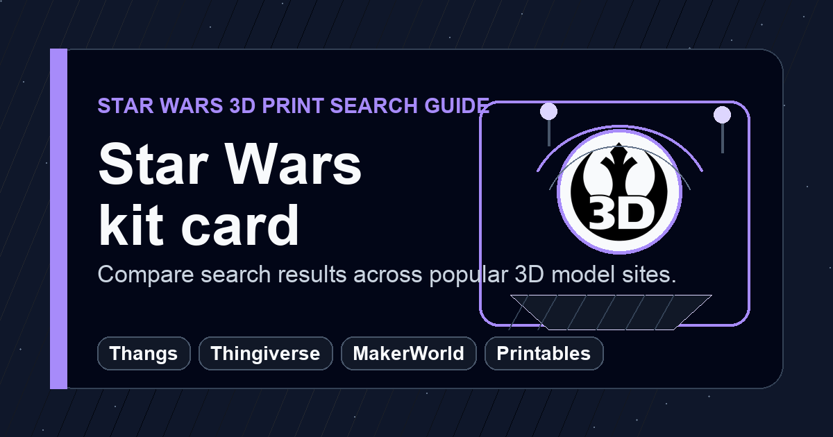 Star Wars kit card 3D print search guide
