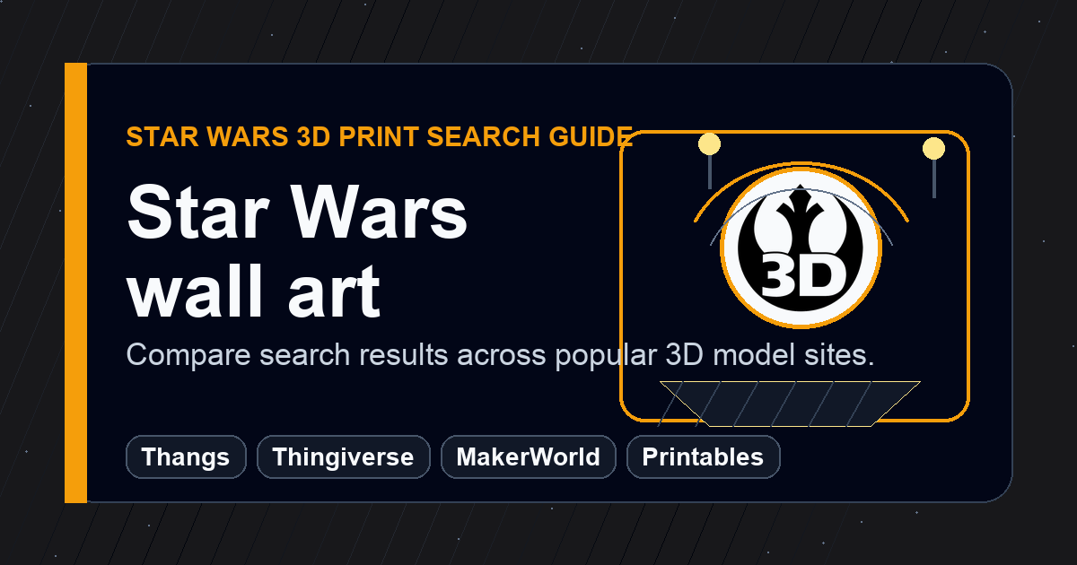 Star Wars wall art 3D print search guide