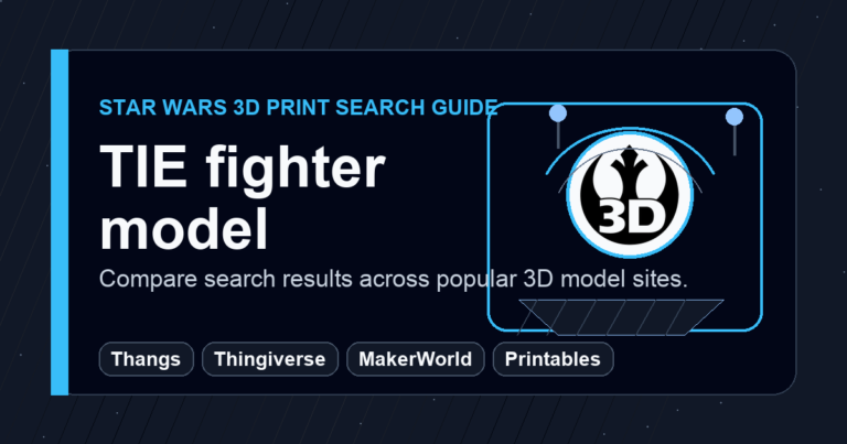 TIE fighter model 3D Prints: Search Thangs, Thingiverse, MakerWorld, and Printables
