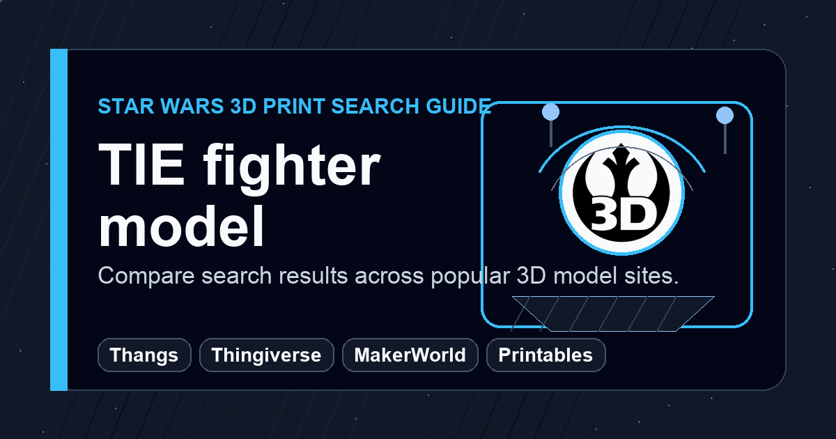 TIE fighter model 3D print search guide