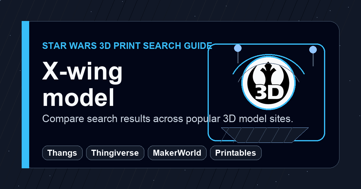 X-wing model 3D print search guide